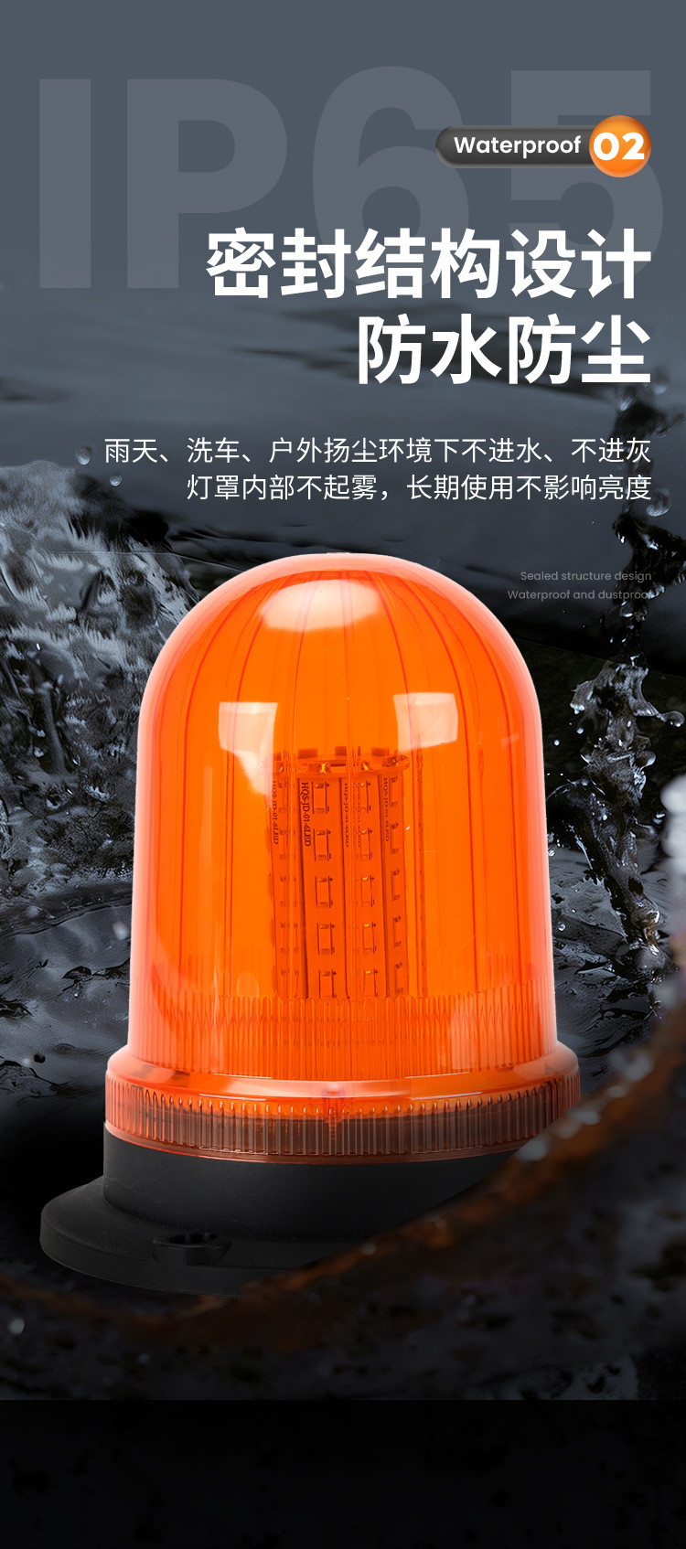 Car warning light engineering LED rotating strobe light high-brightness 12V24V circular ceiling light car warning light