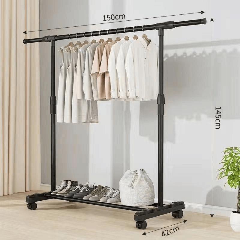 percha de ropa doméstica piso vertical engrosado y engrosado estante de almacenamiento dormitorio balcón una sola fila doble fila percha de ropa