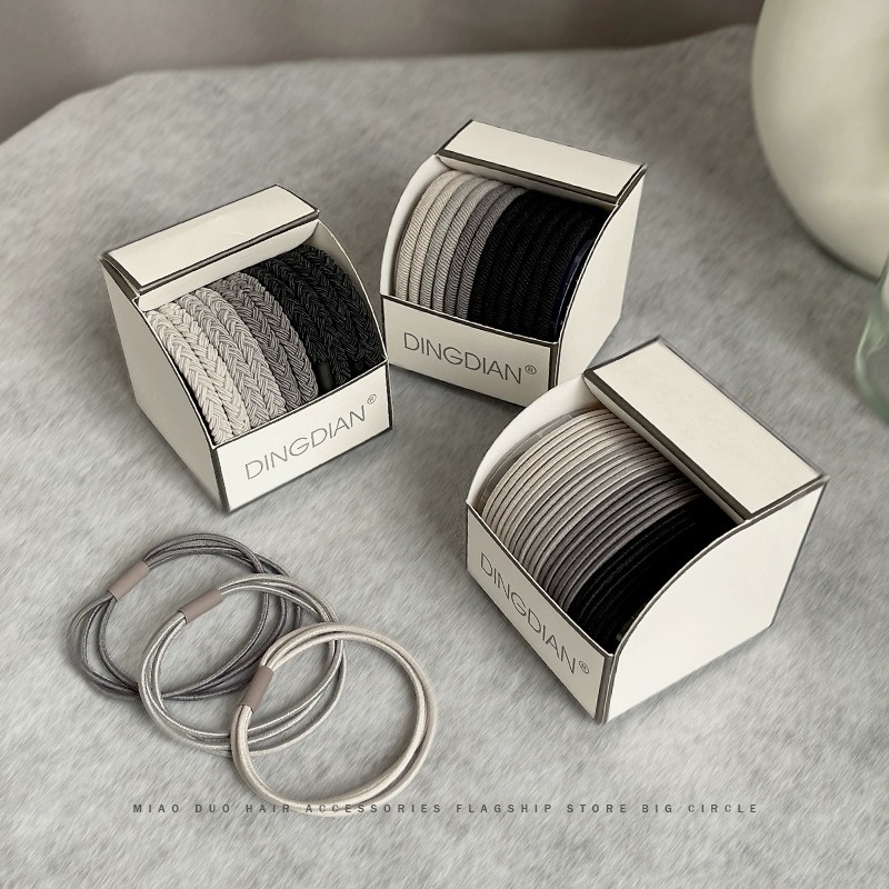 높은 말꼬리 고무 밴드 높은 탄성 내구성 헤어 로프 헤어 밴드 여성 고무 밴드 헤드 로프 가죽 커버 새로운 고무 밴드