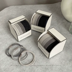 High horsetail rubber band high elastic durable hair rope hair band women's rubber band head rope leather cover new rubber band