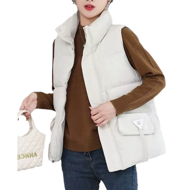Demi-season vest with down for leisure, colored jacket