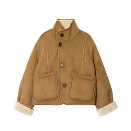 批发2025秋新品欧美风女装双面两面穿夹克外套  1644图片色涤纶