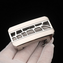 新款内穿纯钢扣不锈钢自动扣皮带头 男士腰带裤带头3.5内扣镂空款