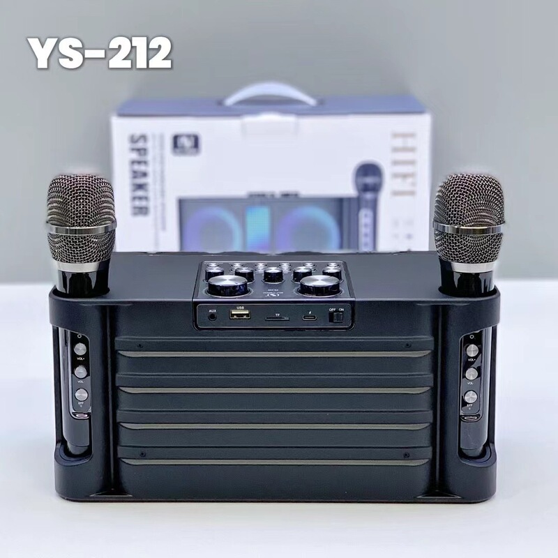 ホットセールフルセットワイヤレス Bluetooth スピーカーハイパワー K ソングカラフルなライトサブウーファーオーディオデュアルマイク YS-212|undefined