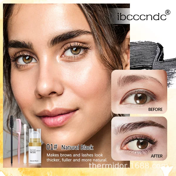 Brow Lash TintDye 2023 new cross-border eyebrow eyelash black Brown dyeing cream set