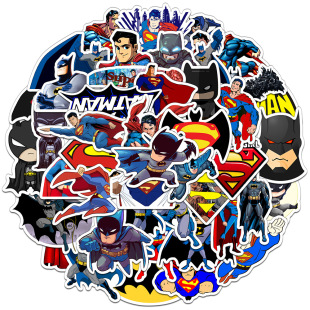 45Pcs/Pack Cartoon Character Superman Graffiti Stickers Decorative Luggage Skateboard Laptop Stickers