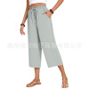 Cropped pants-light gray