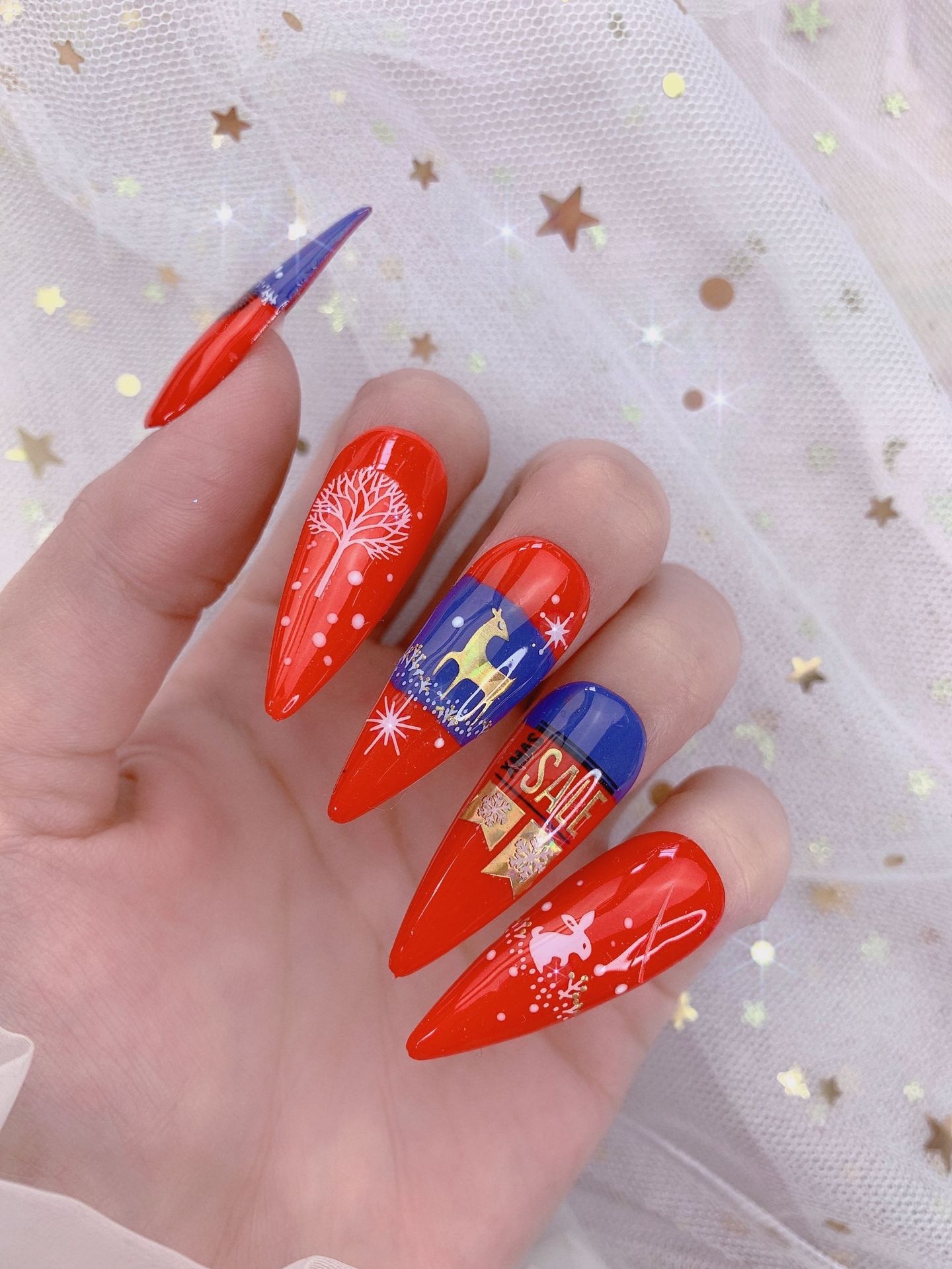 3g Weight Nail Patches Nail Supplies 1 Piece Quantity Santa Claus Pattern Simple Style Style Simple Style Santa Claus Paper Nail Patches 1 Piece 21