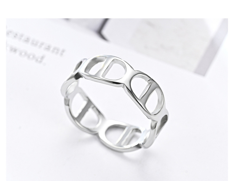 Simple Style Round Titanium Steel Rings display picture 1