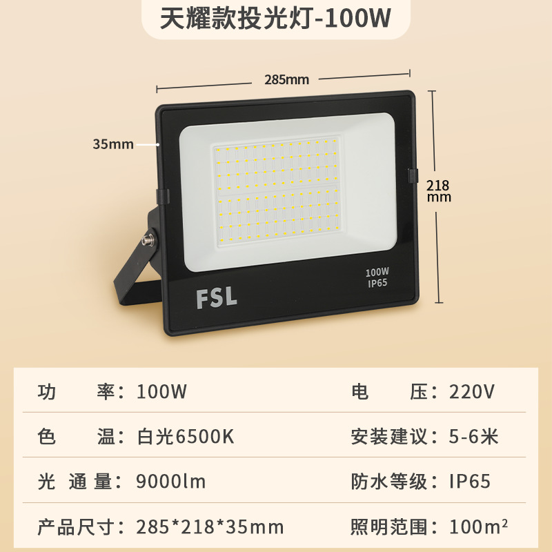[tianyao] 100w white light 285*218*35mm