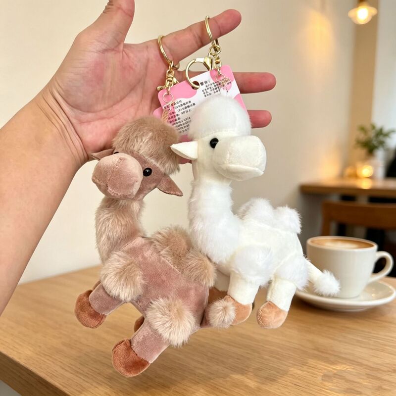 Cute desert camel plush keychain, creative doll, bag charm, tourist souvenir, small gift, wholesale