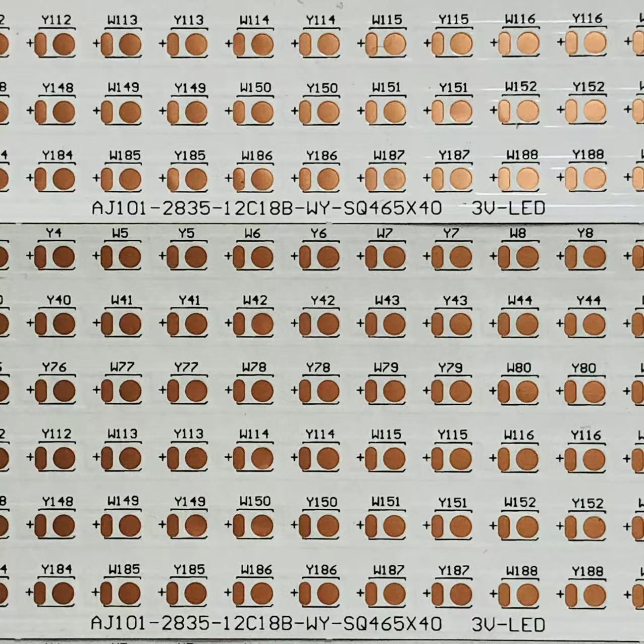 FPC软灯条板2835双色 3V 24B12C 576D/PCS AJ102 475*40MM*6PCS