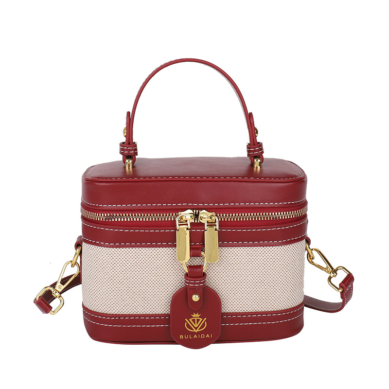 Xiaoxiangfeng caja de mano pequeña bolsa cuadrada damas nuevo retro cross-border color empalme universal mochila de hombro