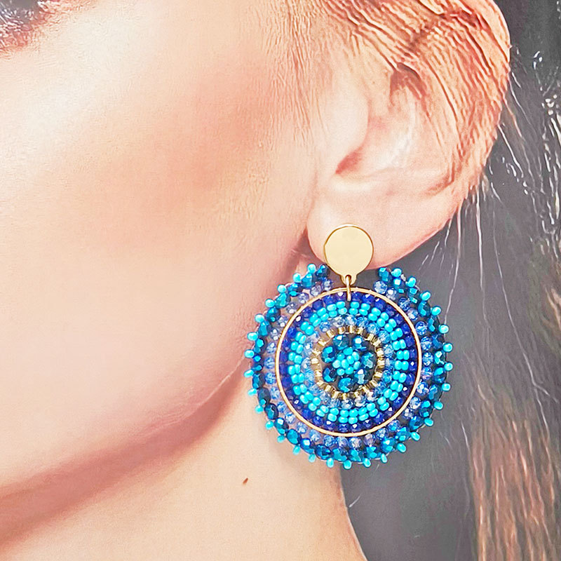 23g Weight 1 Pair Ethnic Style Bohemian Classic Style Geometric Glass Drop Earrings