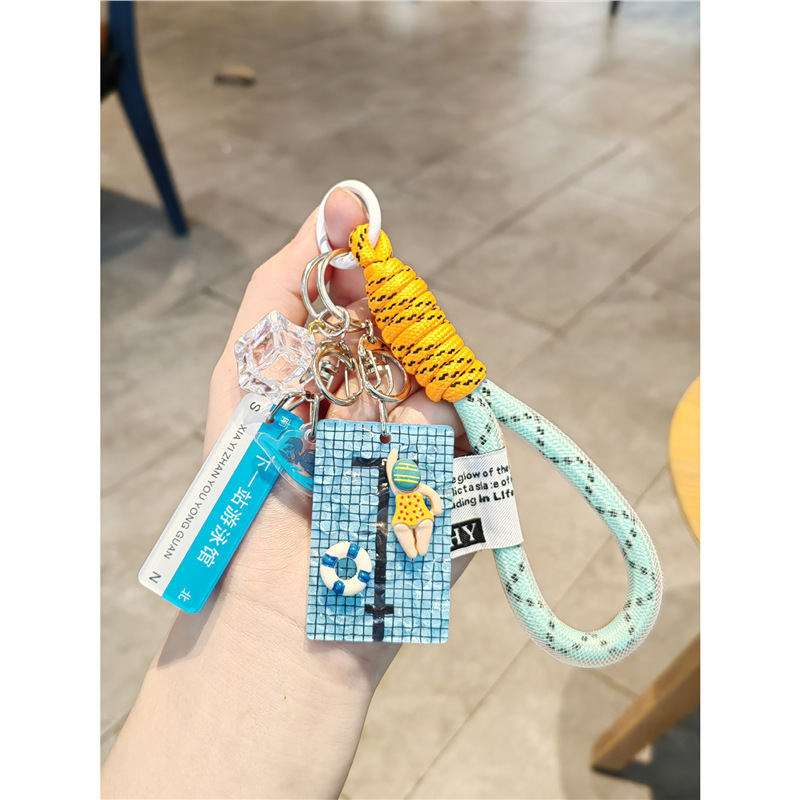 Swimmingpool Water Ripple Swimming Pool Keychain Bag School Bag Boys and Girls Pendant Swimming Pool Commemorative Gift Swimmingpool Water Ripple Swimming Pool Keychain Bag School Bag Boys and Girls Pendant Swimming Pool Commemorative Gift