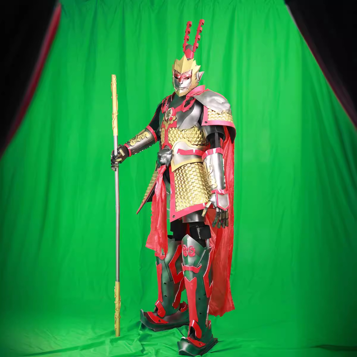 La gente real usa disfraces de boda, accesorios de actuación, Sun Wukong, Monkey King, Great Sage, Toro Demon, accesorios de armadura, disfraces