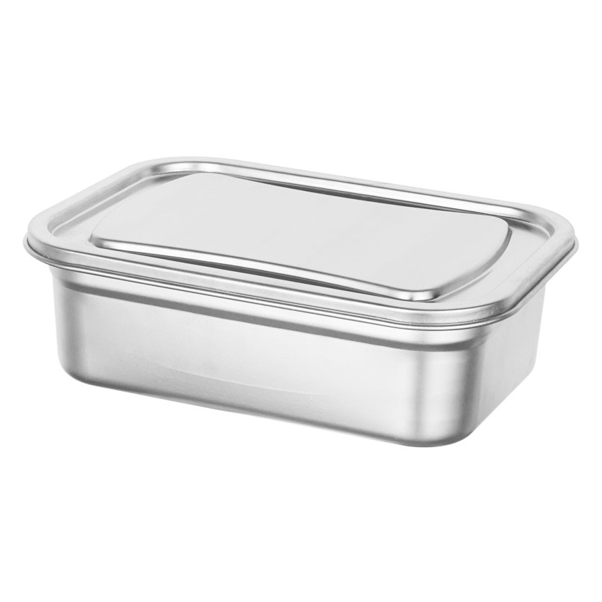 304 caja de almuerzo de calidad alimentaria de acero inoxidable con tapa caja de almuerzo Bento caja cuadrada refrigerador caja de almacenamiento sellada
