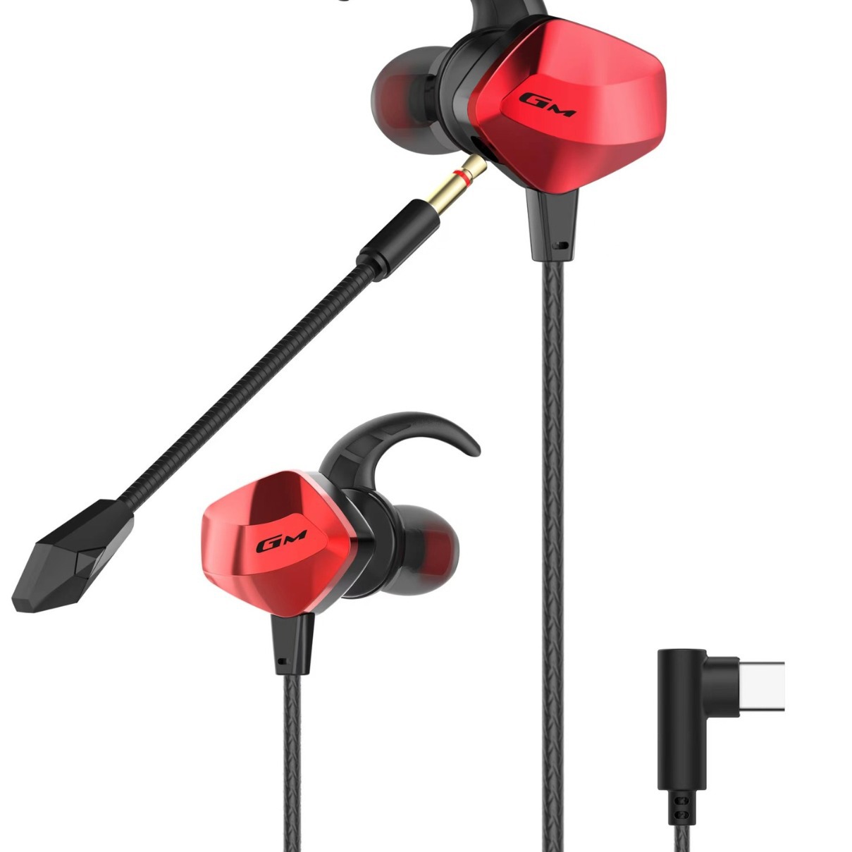 新款电竞游戏耳机 双麦克风耳机Type-c入耳式重低音 手机电脑耳机