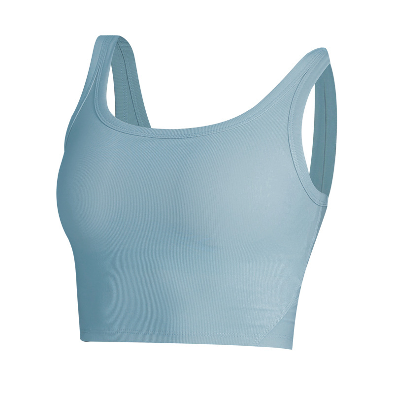 Transfronteriza original europeo y americano nueva costilla deportes ropa interior a prueba de golpes push up fitness sujetador color sólido belleza espalda yoga chaleco