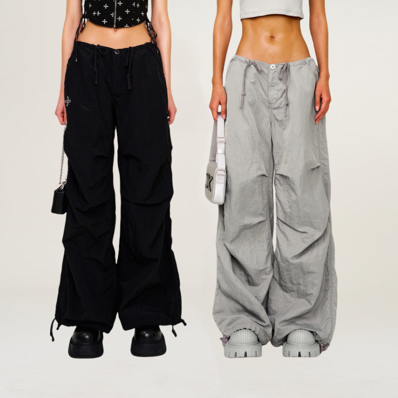 SMFK double dragon lightning overalls drawstring wide leg sports casual pants paratrooper pants thin new