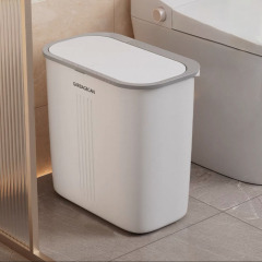 大型ゴミ箱 プッシュ式蓋 家庭用 細型 シンプル 浴室コーナー用 蓋付き トイレゴミ箱 狭い場所用