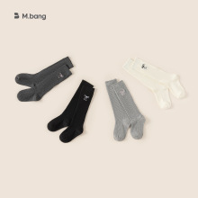 邦选冬季新款儿童无骨袜宝宝棉袜学院风长筒袜简约小腿袜女童袜子