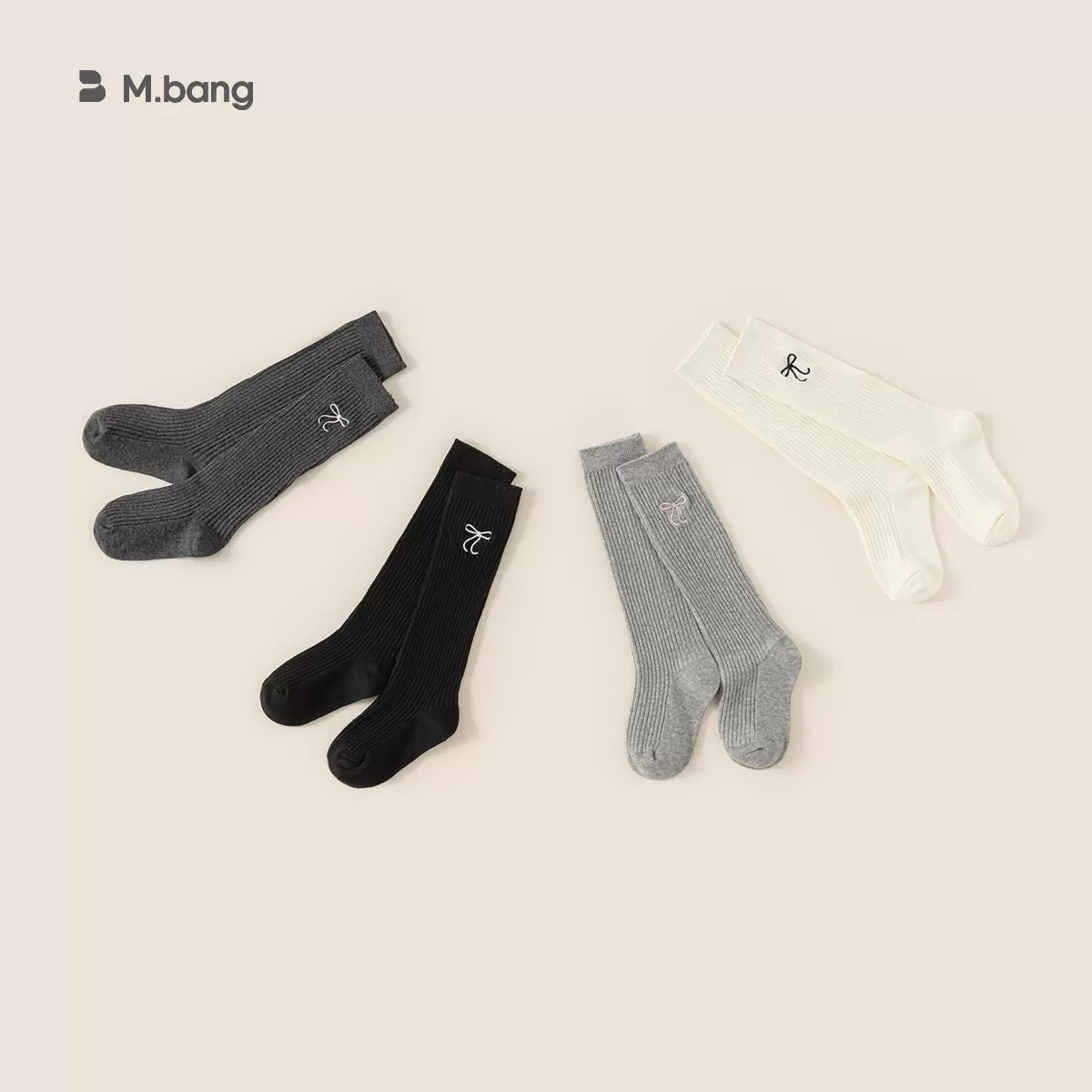 邦选冬季新款儿童无骨袜宝宝棉袜学院风长筒袜简约小腿袜女童袜子