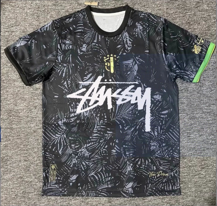 Футболка Stussy Stussy с подписью, Аргентина, Интер, Бразилия, Италия, Фламенго, короткие рукава
