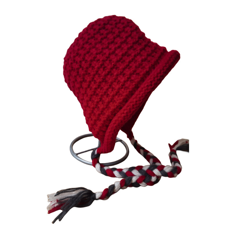 Tricoté pour femme en automne hiver, avec un petit visage, un style ethnique, un bonnet en tricot chaud et un chapeau Lei Feng_voghion.com