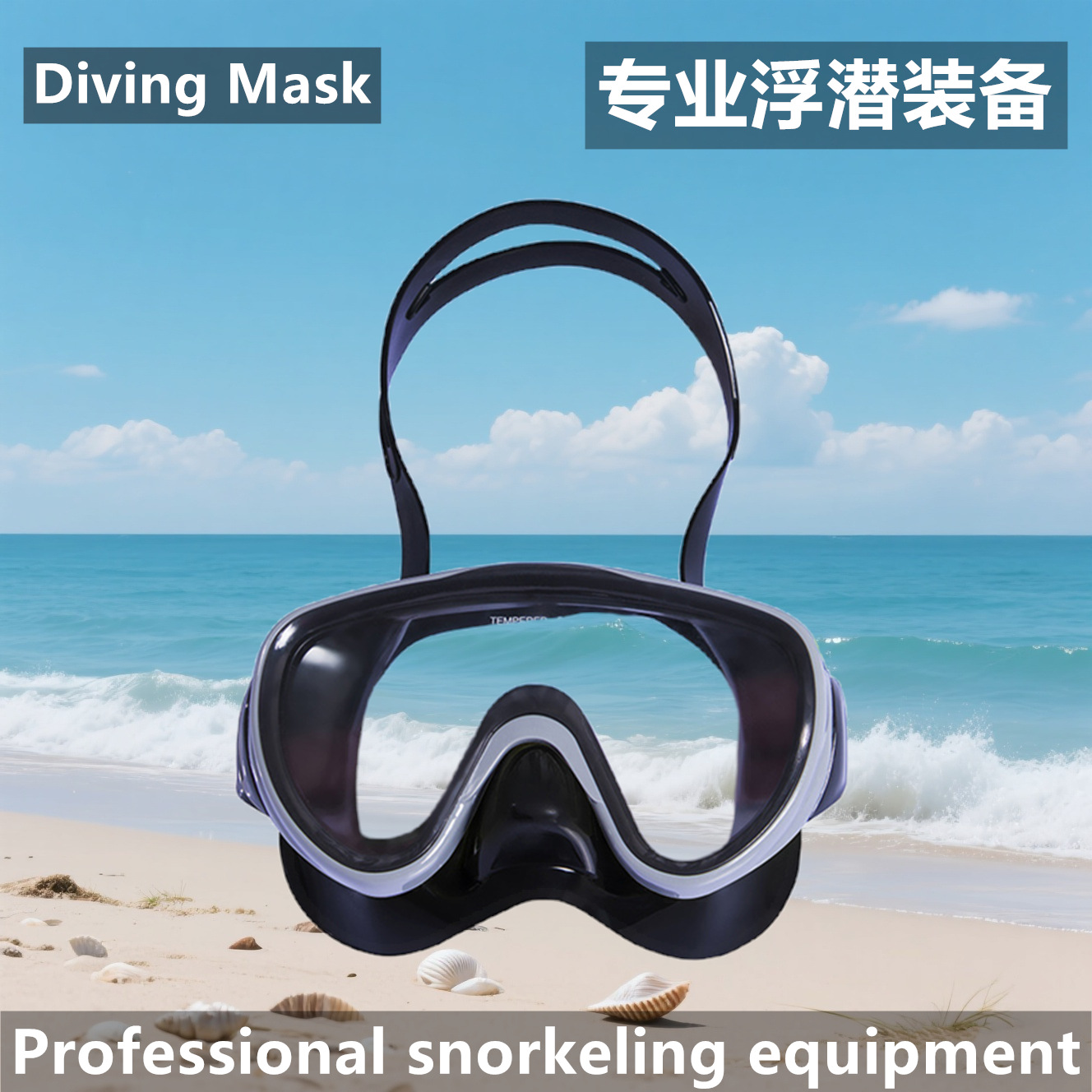 Cross-Border Diving Goggles, Adult Oversized Frames, Snorkeling Masks, Anti-Fog Diving Swimming Masks, Tempered Glass Wholesale