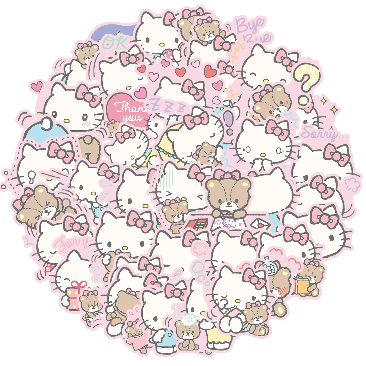 Принт Hello Kitty, светоотражающая неоновая розово-фиолетовая водостойкая наклейка, чемодан, канцелярские товары, скейтборд, шлем, 40, новая коллекция