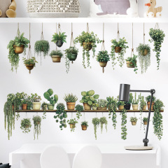 植物鉢植え壁面背景貼り絵ソファーゴンドラつる葉壁貼り絵DIY越境シール69073