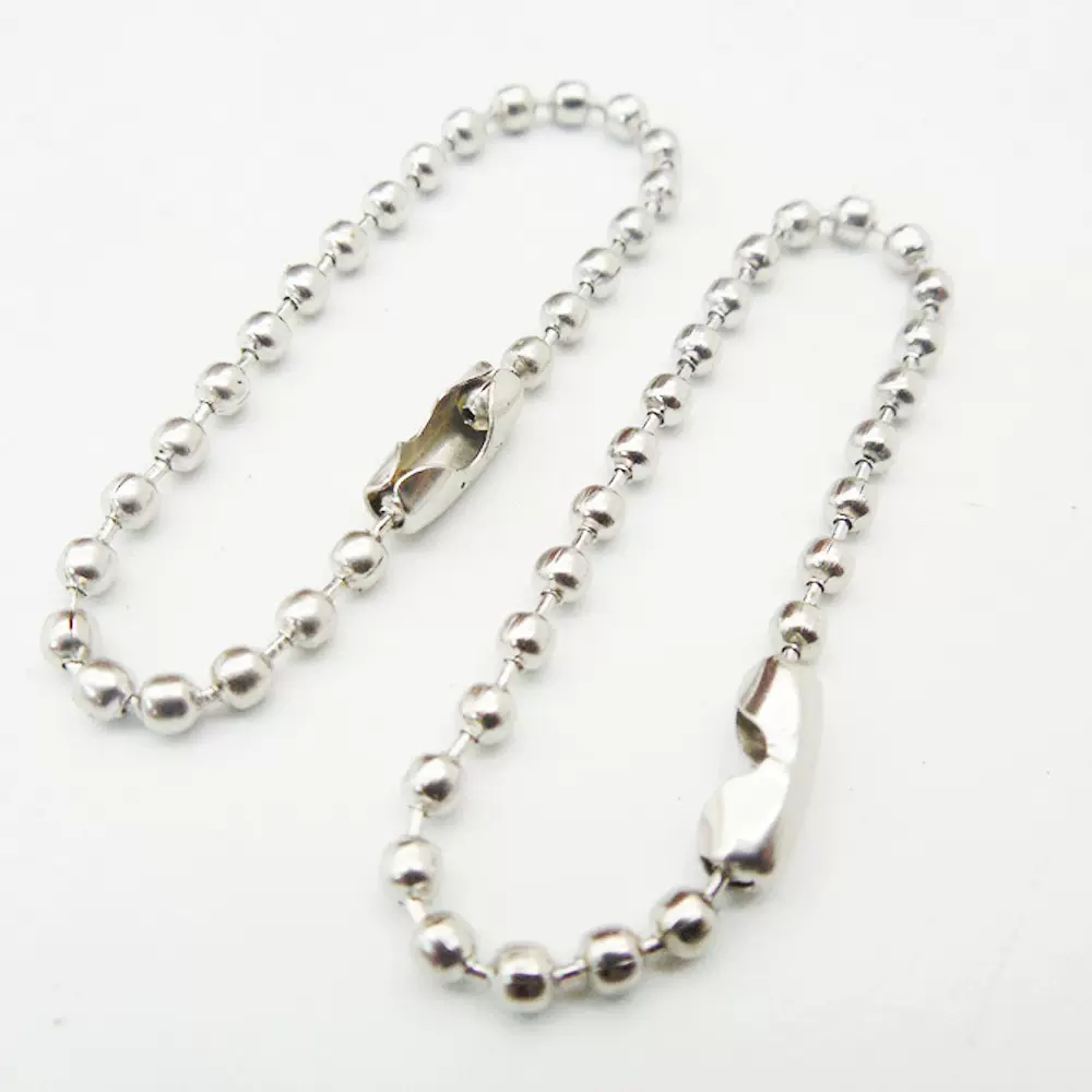 厂家大量现货供应金属波珠链吊牌链圆珠铁链挂牌链