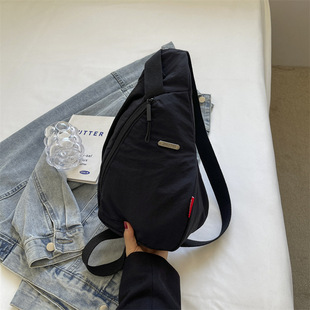 Trendy Brand Chest Bag Men's and Women's Mobile Phone Crossbody Bag Fashionable Simple Riding Bag Casual All-match Lightweight Sports Style Small Backpack