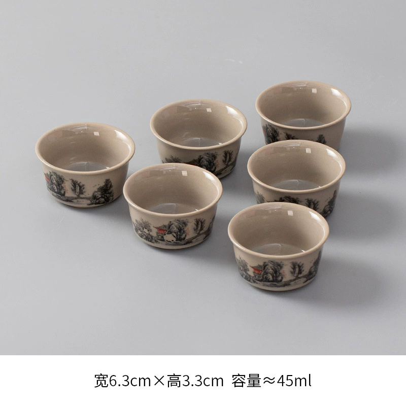 Ceramic tea cup, tea set, 6 pieces