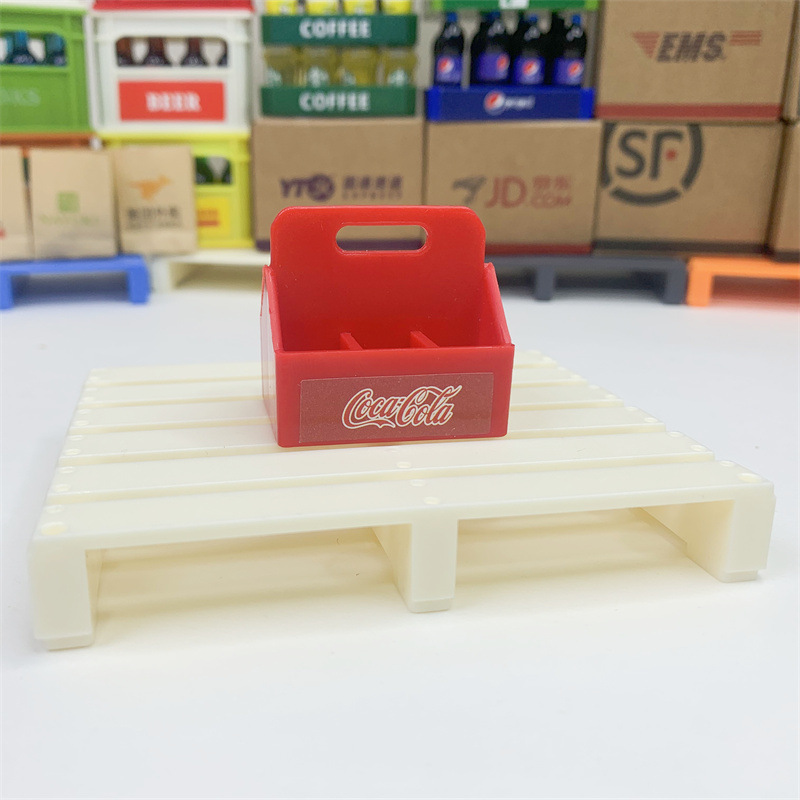 Doll House Mini Miniature Food Play Scene Supermarket Beverage Small Basket diy Play House Simulation Portable Basket Toy