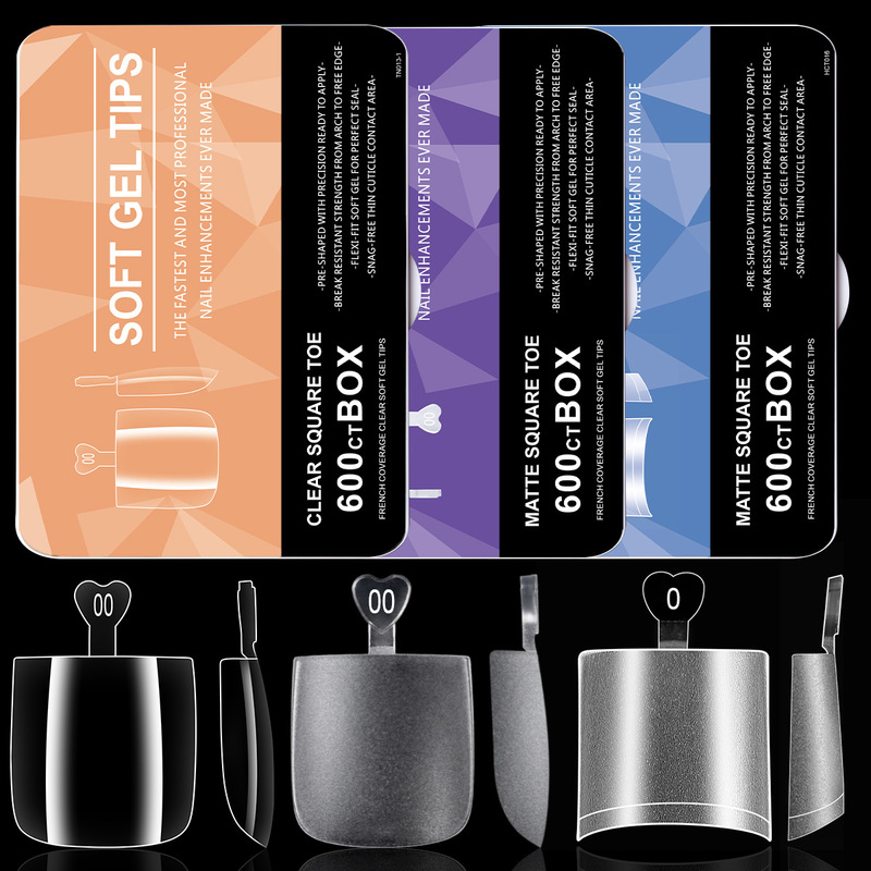 Cross-Border Hot-Selling Frosted Semi-Stick-On Large Toenail Tips, Ultra-Thin No-Polish Fake Toenails, Wearable False Toenails, Cross-Border Wholesale