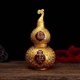 福禄平安葫芦头龙摆件家居挂件吉祥如意葫芦金属工艺摆件