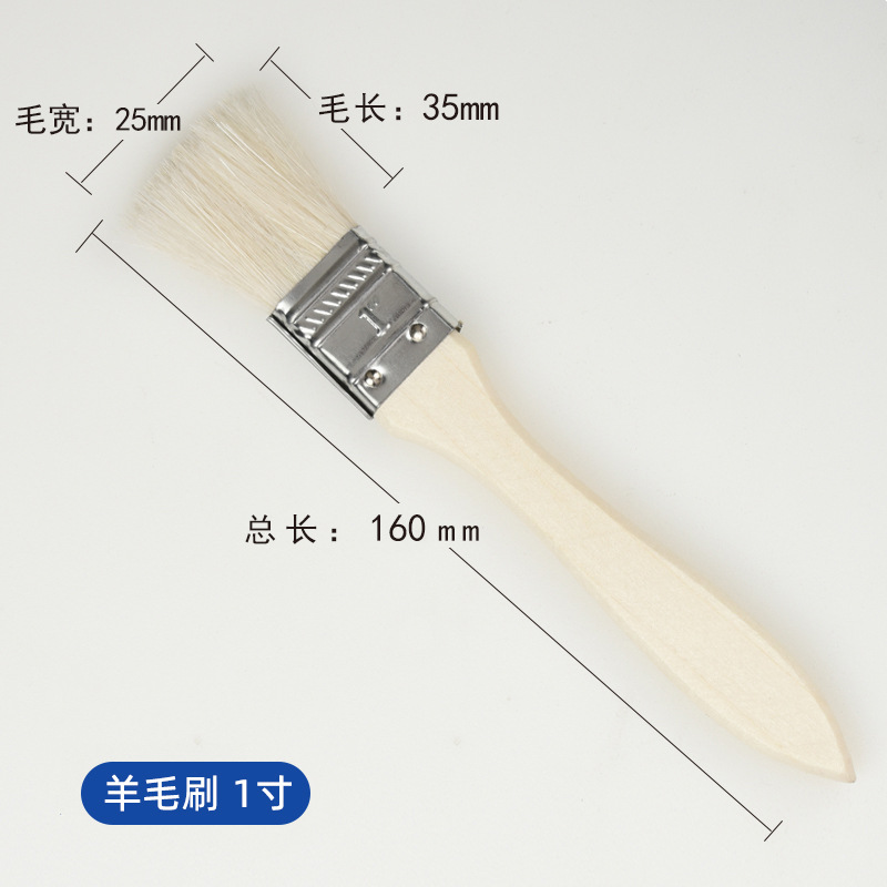 Fabricante al por mayor cepillo de lana cepillo de pintura cepillo de horneado cepillo de pintura mango de madera cepillo de pelo suave para barbacoa pintor