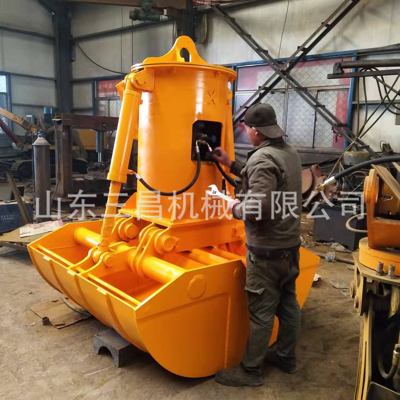 ZX130挖掘机贝型挖斗 贝型抓斗 旋转液压贝壳斗 卸船卸火车专用