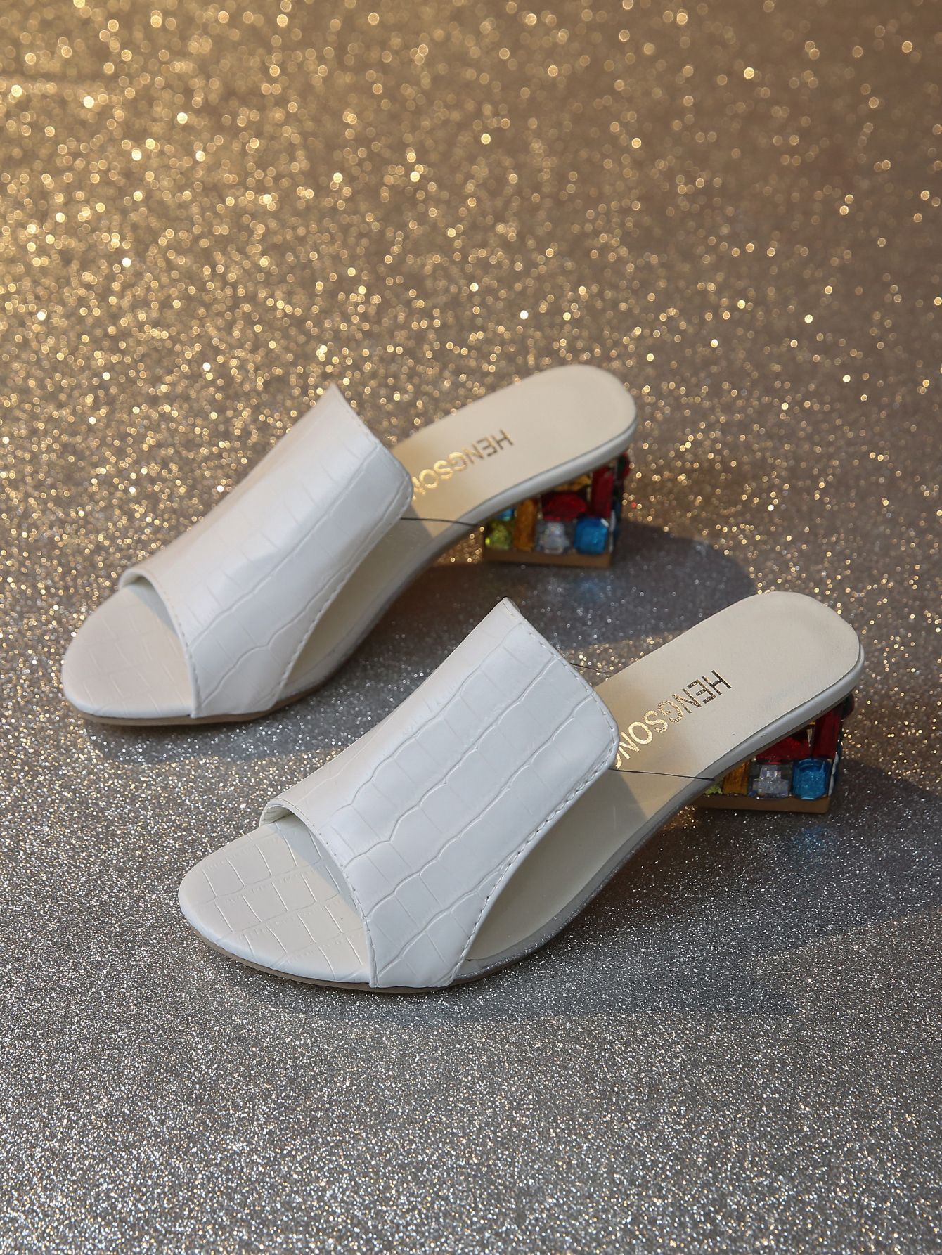 Women's Chunky Heel High Heels Summer plus Size Color Block Slip on Sandals Comfortable Casual Party Wedding Shoes_vogvips.com