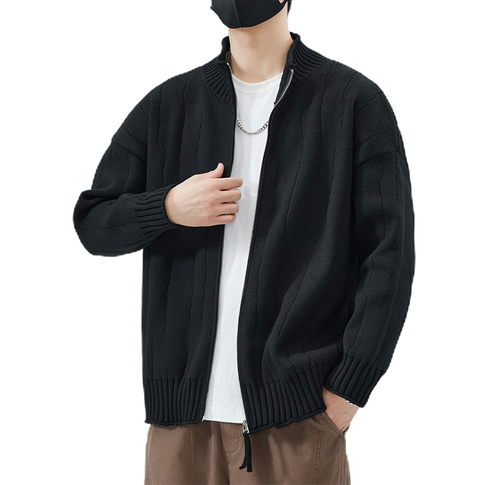 Explosiones transfronterizas de tamaño europeo jersey de punto suéter cardigan chaqueta con cremallera otoño invierno fábrica de calor al por mayor