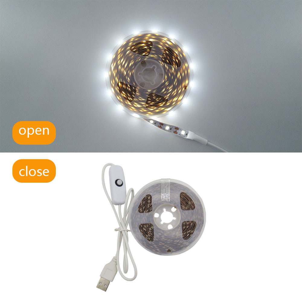 Amazon transfronteriza 5V USB inteligente sensor de escaneo manual tira de luz infrarroja tira de luz en forma de S 2835 tira de luz blanca