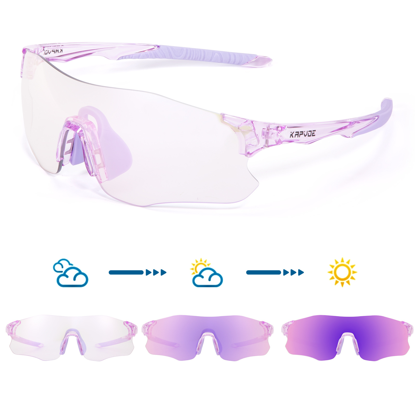 Gafas de Sol Deportivas Fotocromáticas para Ciclismo de TR90 Sin Montura, para Running y Bicicleta de Montaña image 16