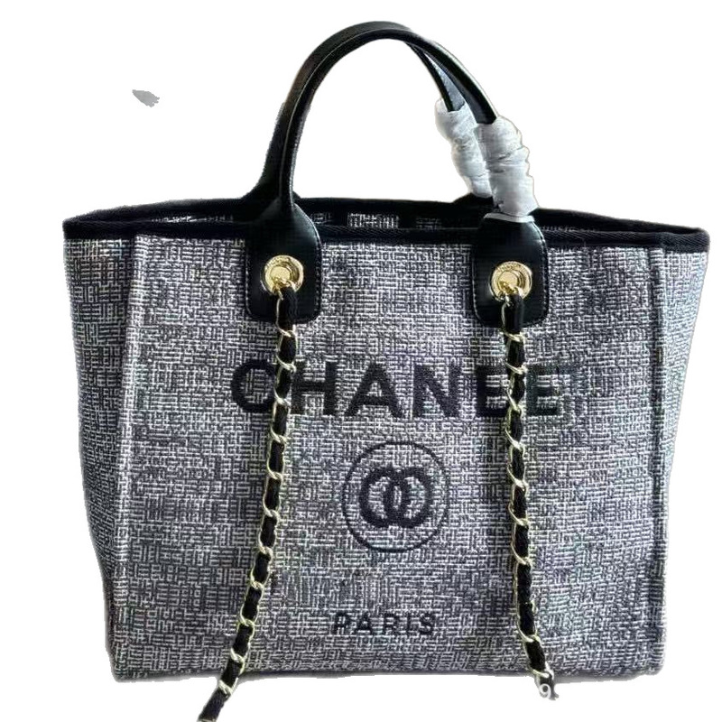 クラシックレタービーチバッグ刺繍リネンキャンバスママバッグショッピングバッグ大容量外国風キャンディーカラー|undefined