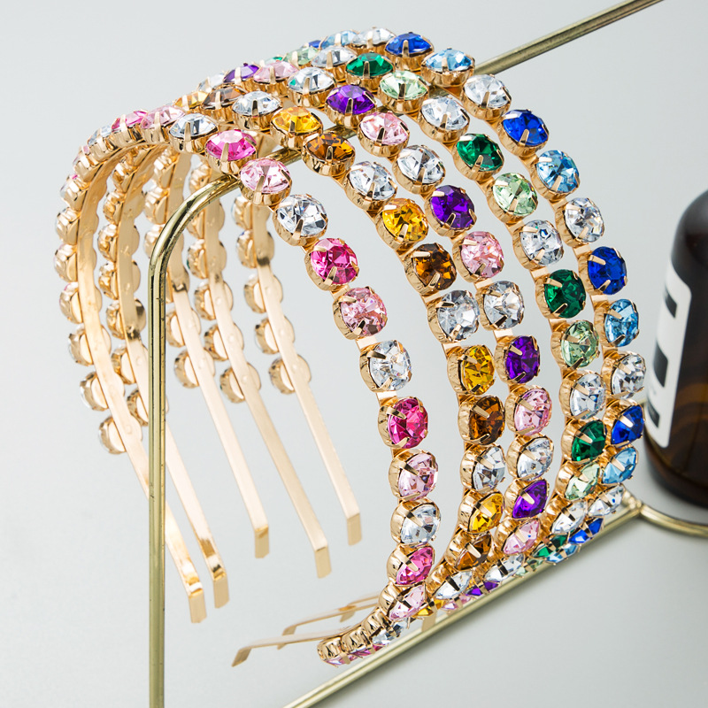 Hair Band Hair Accessories Type Women's Fashion Geometric Alloy Inlay Rhinestones Hair Band