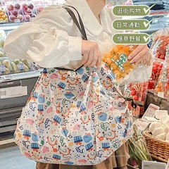折りたたみショッピングバッグ、ポータブル超軽量環境に優しいバッグ、収納バッグ、スーパーマーケットの大容量防水食料品ショッピングバッグ、ポータブル布バッグ