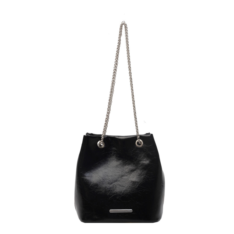 Bolso de cubo de textura transfronteriza 2025 verano nuevo bolso femenino bolso de hombro simple con explosión bolso de mensajero de cadena de moda