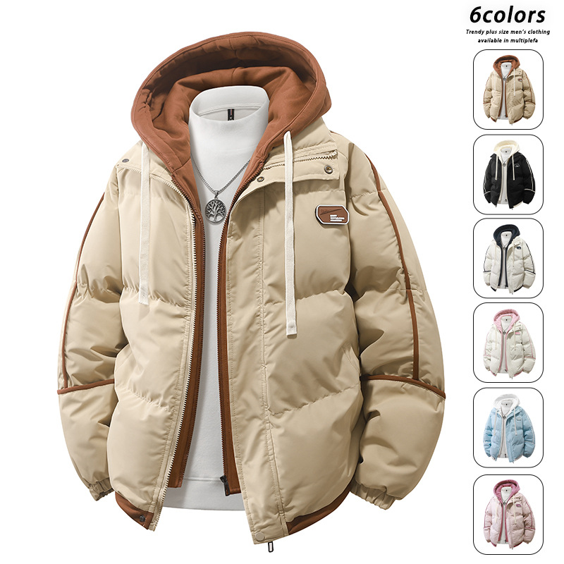 2025 Autumn and Winter New Fashion Thickened Warm Men's Hooded Cotton Clothes Trendy Casual Jackets