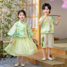 儿童汉服唐装兄妹装夏季男女童新中式古装幼儿园六一端午节演出服
